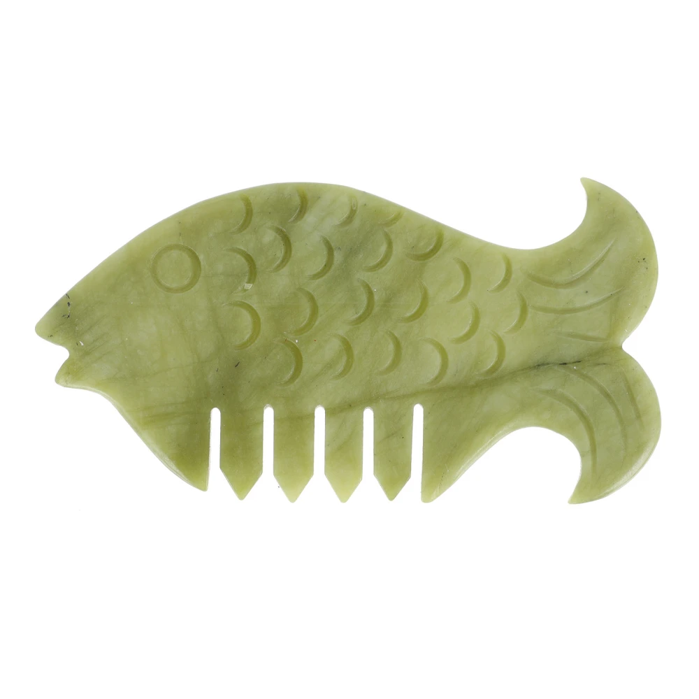 1PC Natural Jade Comb Scraping Comb Plate Facial Waist Massage Jade Comb