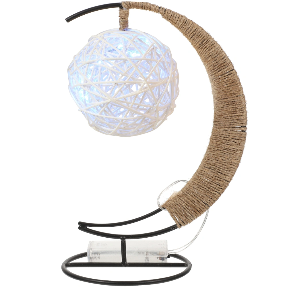 Rattan Ball Lamp with Metal Stand Bedroom Decorative Lamp Table Lamp Night Light