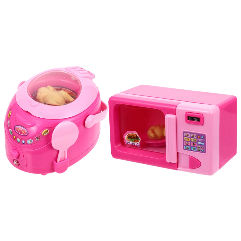 2pcs Simulation Oven Rice Cooker Toy Interesting Kid Playhouse Rice Cooker Model