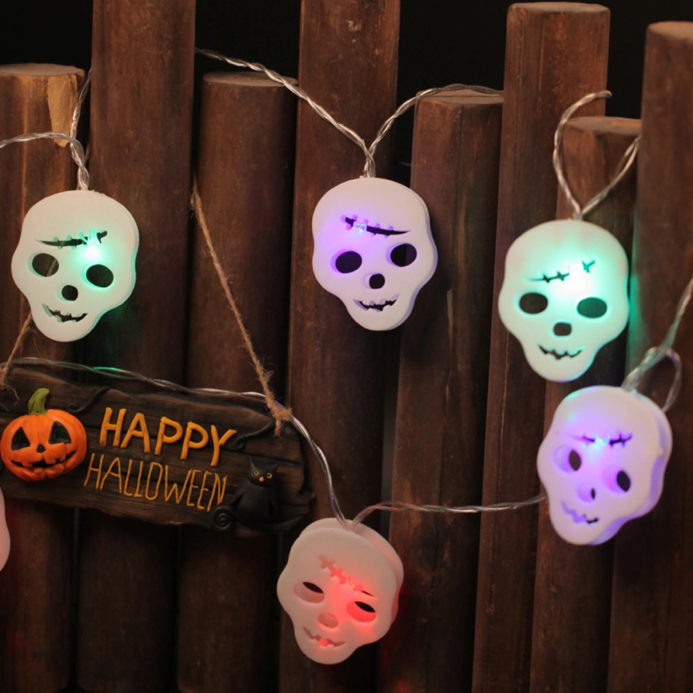 2.5m Halloween Theme LED Skull Lamp String Outdoor Lights without Battery