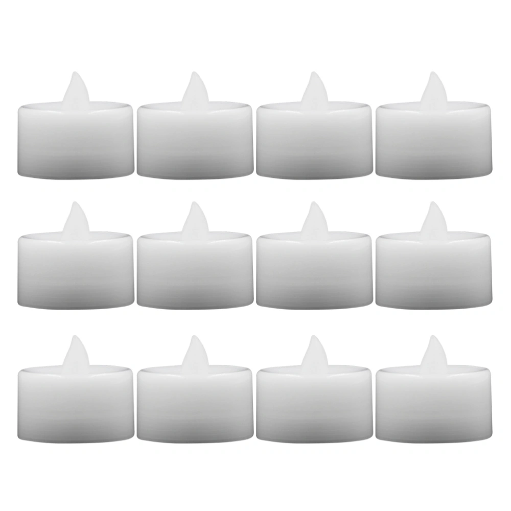 12pcs LED Candle Light Smokeless Candle Lamp Birthday Wedding Proposal Candle without Battery (White)