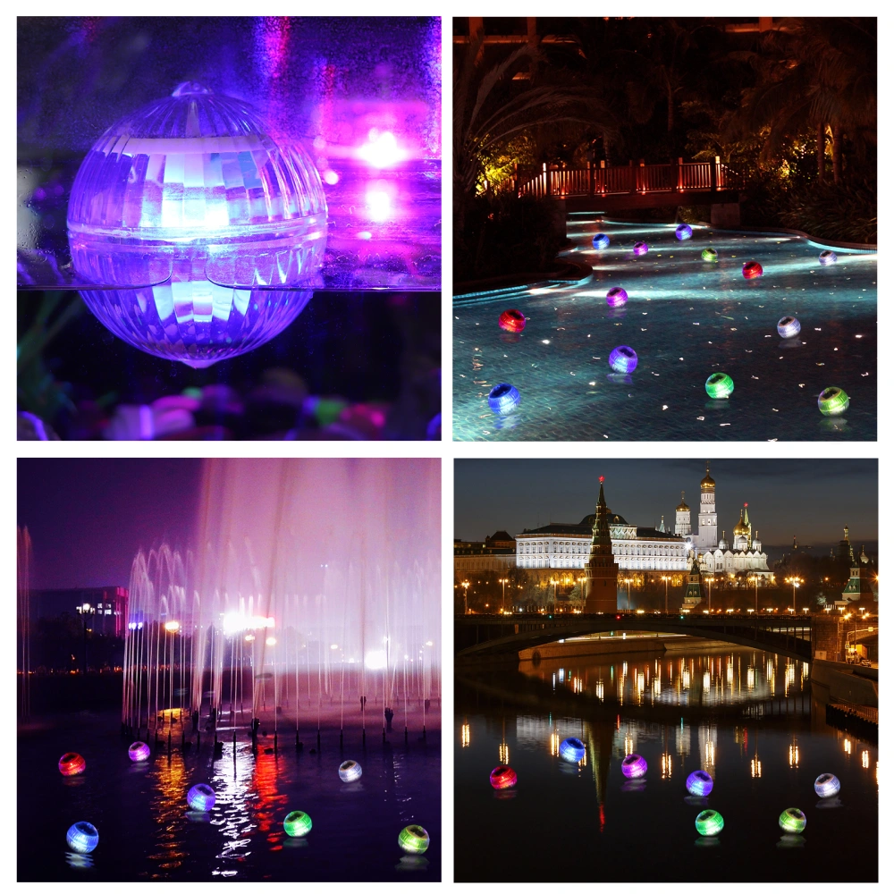 OSALADI 2pcs Solar Floating Lights Pool Light Balls Waterproof Battery Powered Globe Lights with 7 Changing Colors