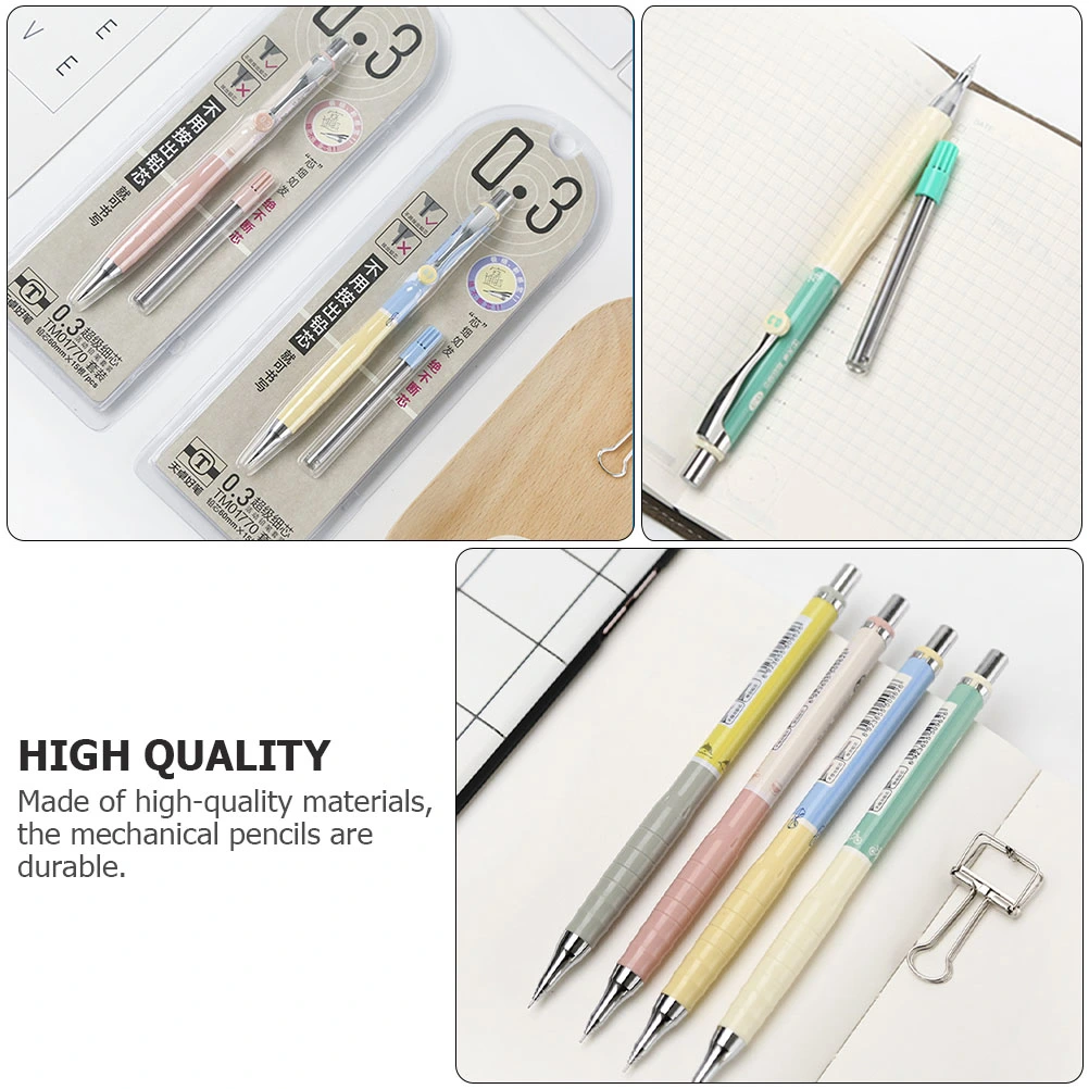 2 Sets 0.3mm Mechanical Pencils Automatic Lead Pencils with Replaceable Refills