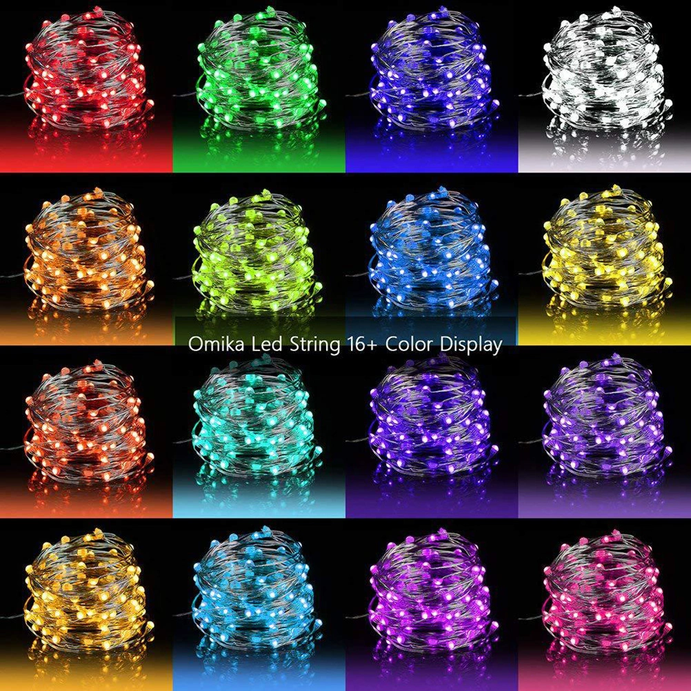 10m 16 Colors RGB LED Light String Lights for Home Wedding Party Christmas (Without Battery)