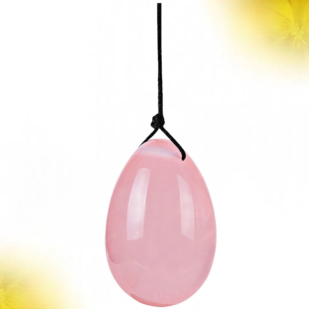 Natural Crystal Jade Yoni Eggs Pelvic Floor Muscle Massage Exercise Vaginal Exercise Tightening Balls with Hanging Lanyard for Pregnant Women Health Care (Pink)