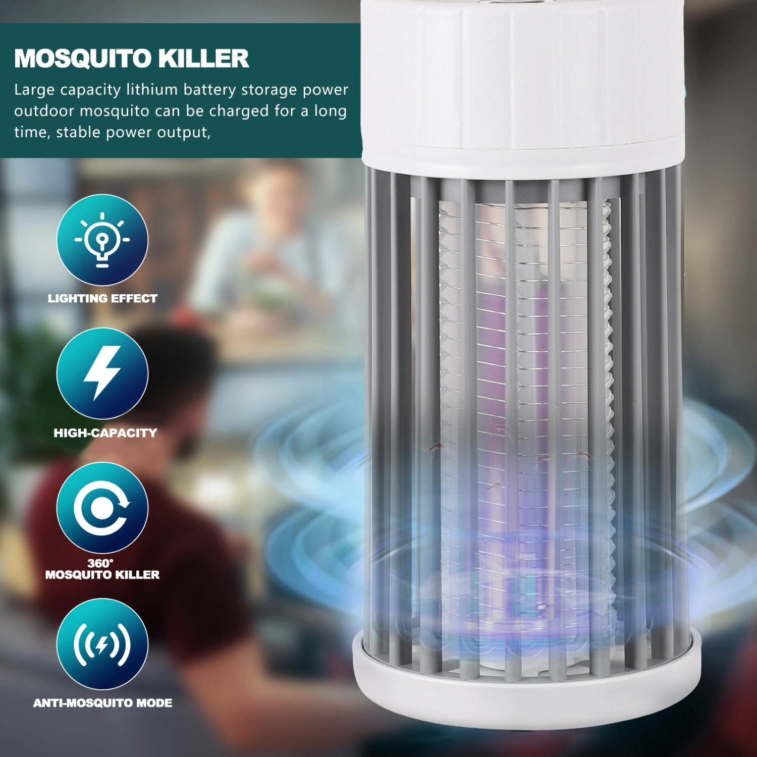 Mosquito Killer Lamp Household Insect Killer Device Insect Killer (with Battery)