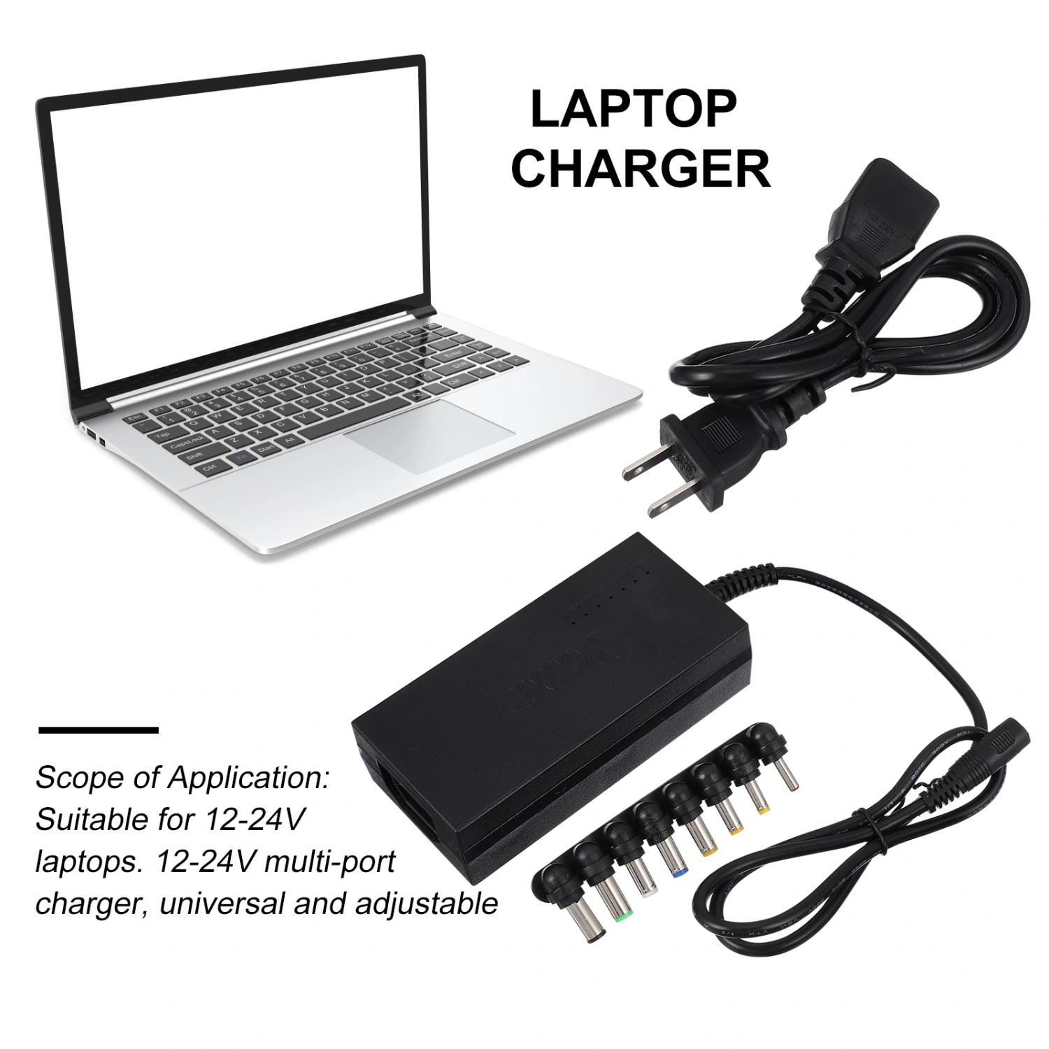 1 Set Laptop Charger Laptop Power Adapter 12V-24V Laptop Power Supply (US Plug)