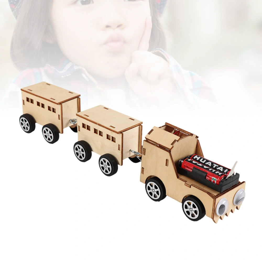 Woodcraft Toy Wooden Train Construction Kit Wood Model 3D Wooden Puzzle Children Educational Toy DIY Kit for Children for Kids Fun Toy