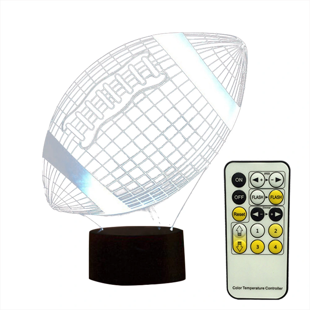 3D Lamp Visual Light Effect Touch Switch and Colors Changes Night Light (Rugby Ball)