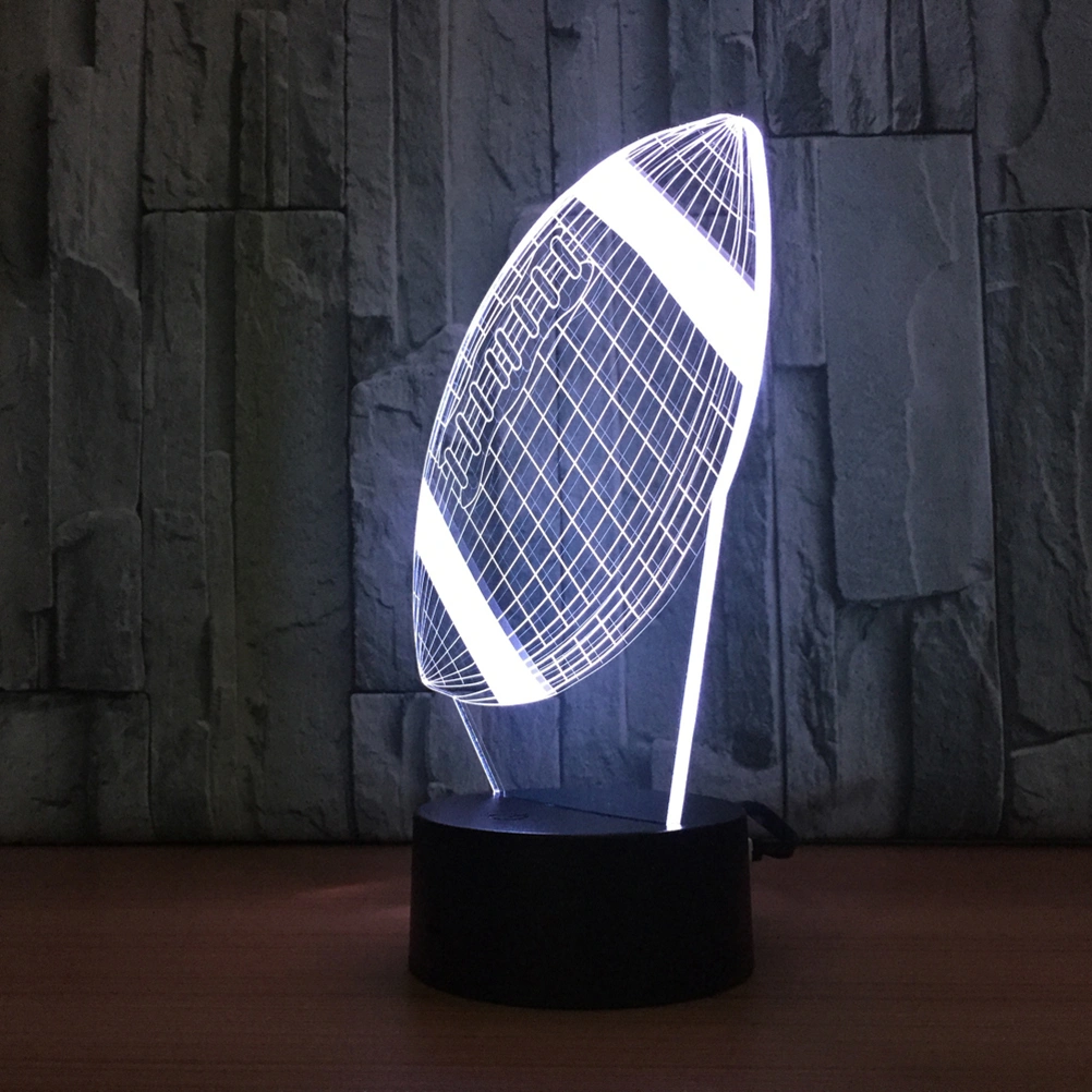 3D Lamp Visual Light Effect Touch Switch and Colors Changes Night Light (Rugby Ball)