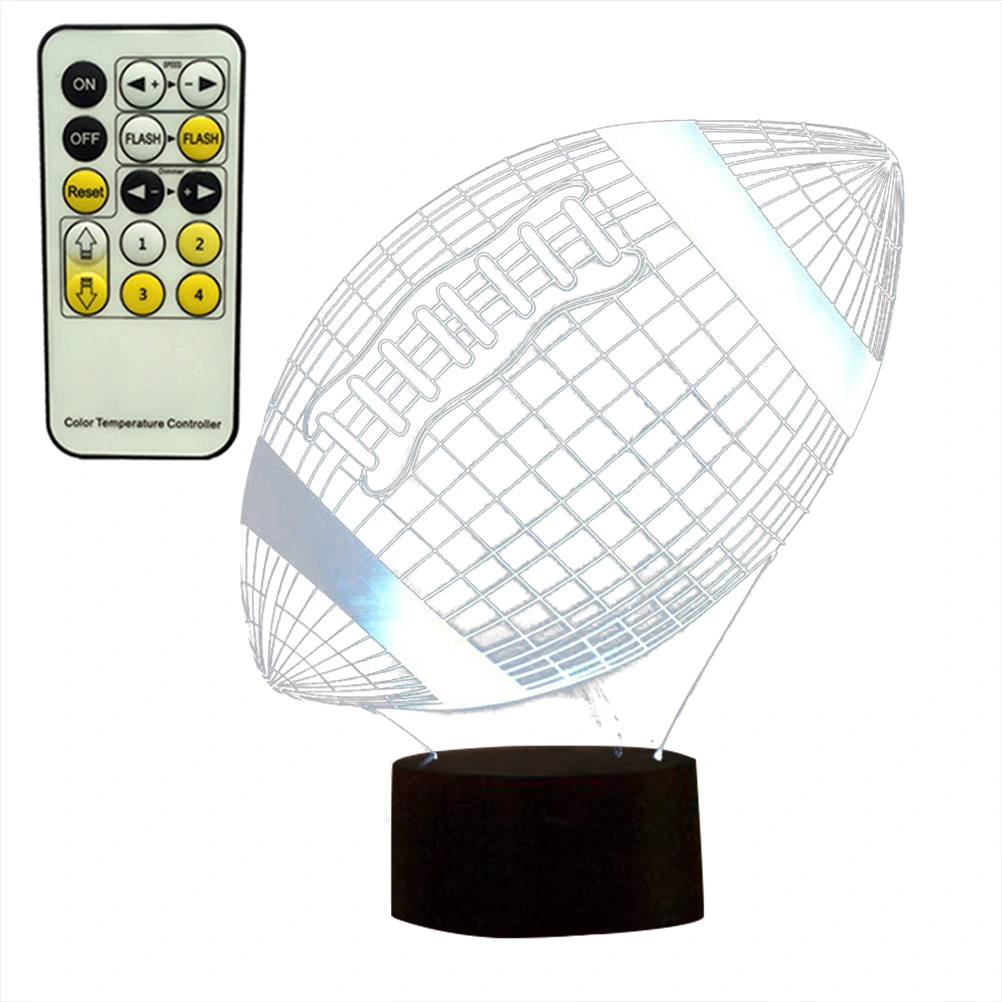 3D Lamp Visual Light Effect Touch Switch and Colors Changes Night Light (Rugby Ball)