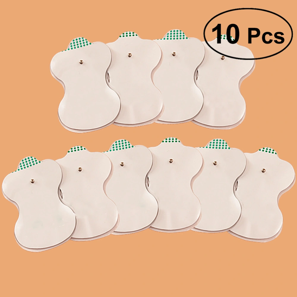 10pcs Gourd Shape Replacement Full Body Meridian Massager Pulse Slim Muscle Relax Massage Electric Machine Therapy Pads (White)