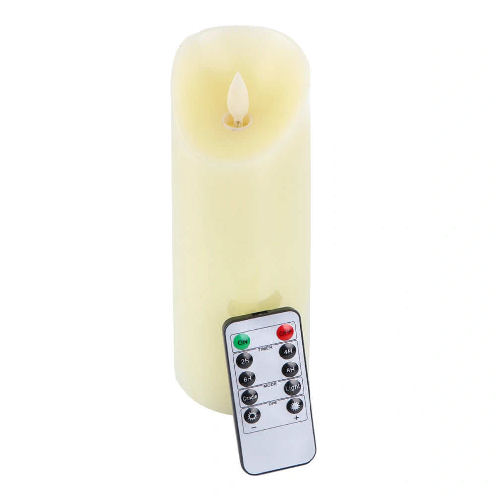 1PC LED Candle Lamp Flameless LED Candle Simulation Swing Electronic Candle Flash Wedding Candle Lights(7.5x20cm Candle without Battery +10 Button Remote Control)