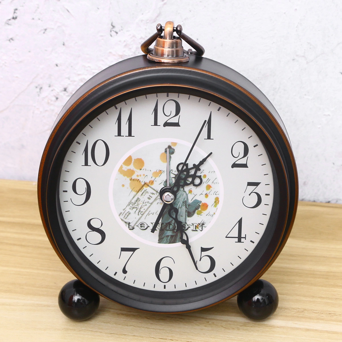 Vintage Style Alarm Clock Silent Antique Retro Table Clock  Decorative Quiet Non-Ticking Clock Classic Retro Clock Desk Alarm Clock (without Battery)