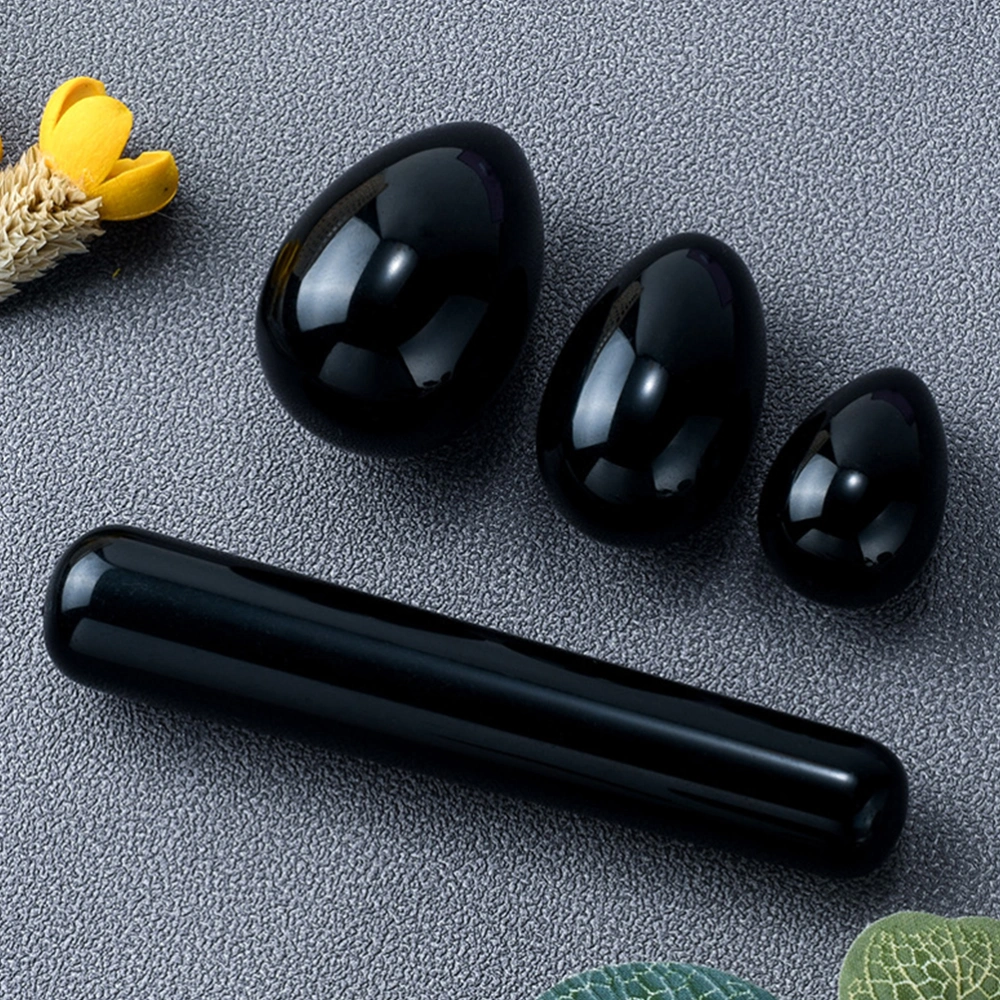 1Pc Massage Jade Eggs Vaginal Massage Tightening Balls Massage Tools (Black)