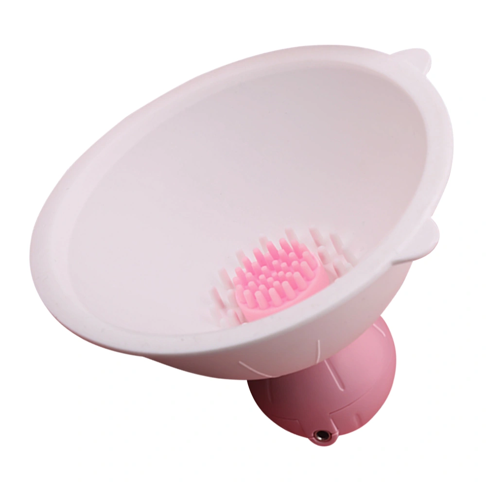 Pink with White Vibration Sucker Silicone Vibrating Breast Suction Cup Chest Stimulation Body Massager Flirting Sex Toy For Women