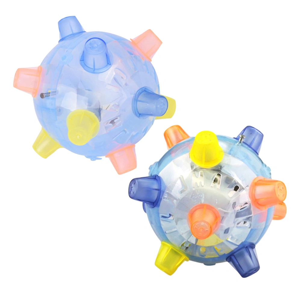 2pcs Music Jumping Dancing Ball Flashing Light Up Music Bouncing Ball Toy No Battery (Random Color)