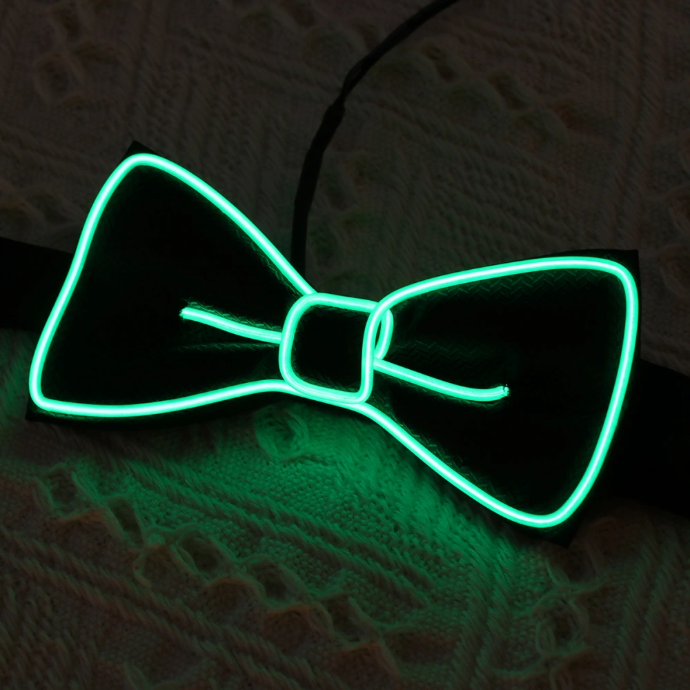 Party Flashing Bow Tie LED Glowing Tie Luminous Bow Tie Collar Party Performance Tie (Dark Green)