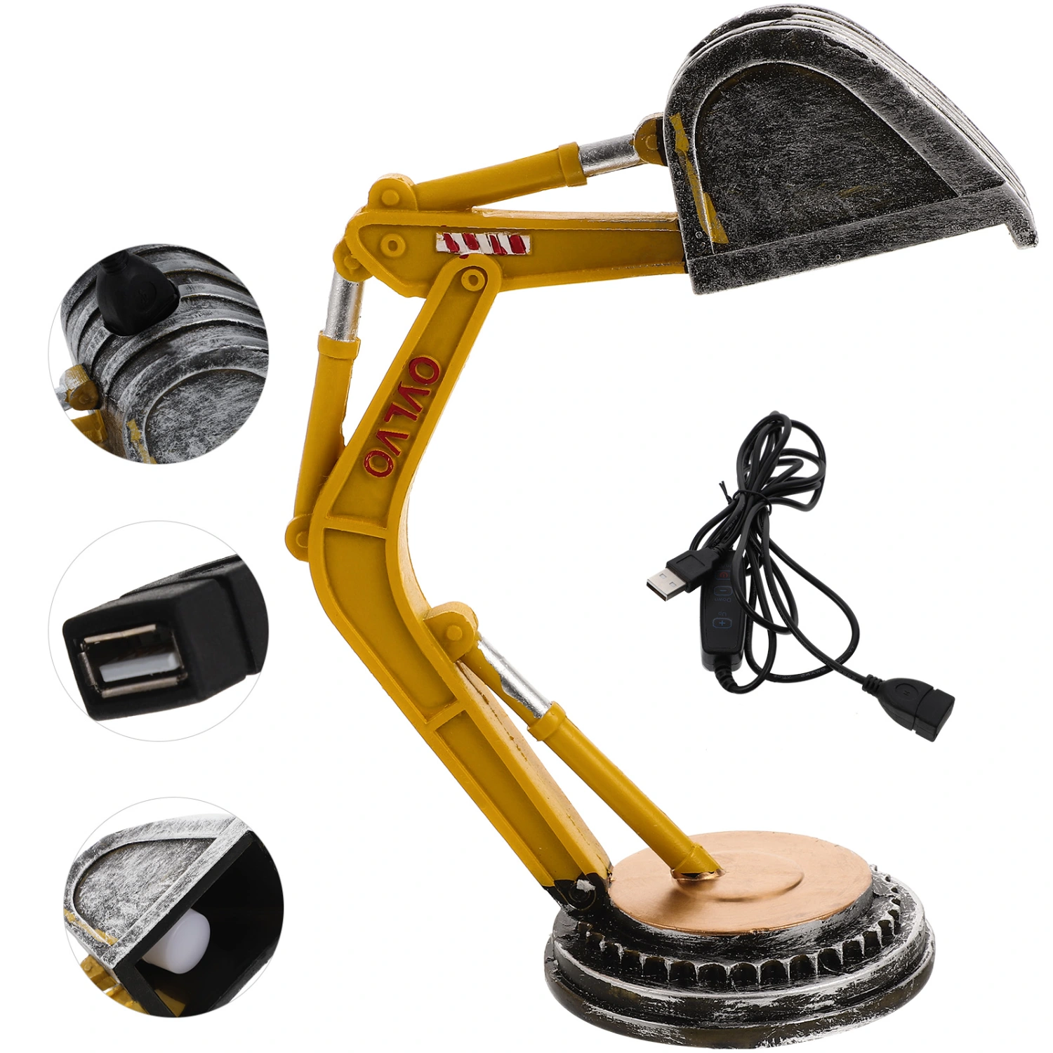 Excavator Table Lamp Minimalist Bedside Table Lamp for Kids Bedroom Nursery Room Decor