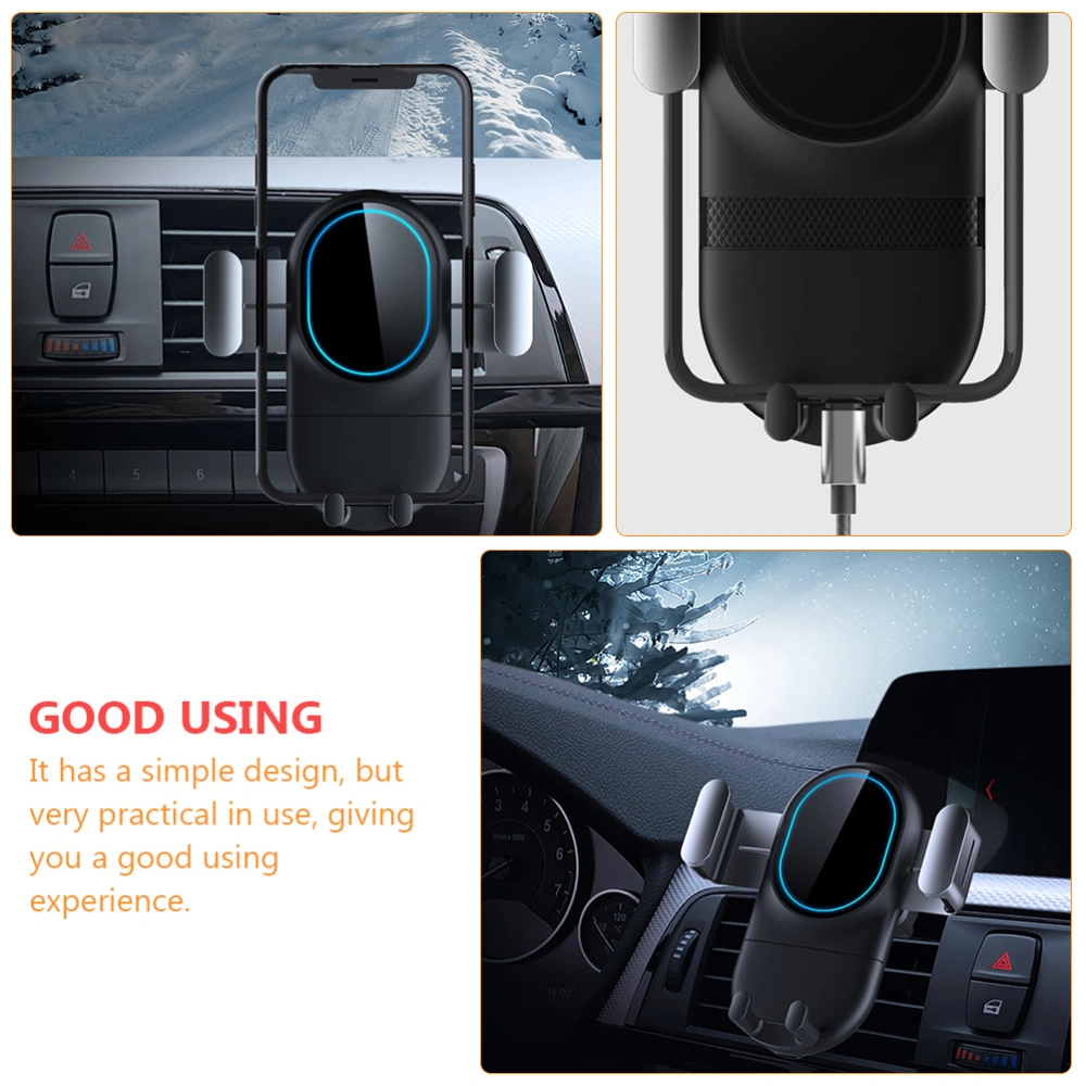 1Pc Wireless Car Charger Mount Charging Car Auto Air Vent Phone Holder (Black)