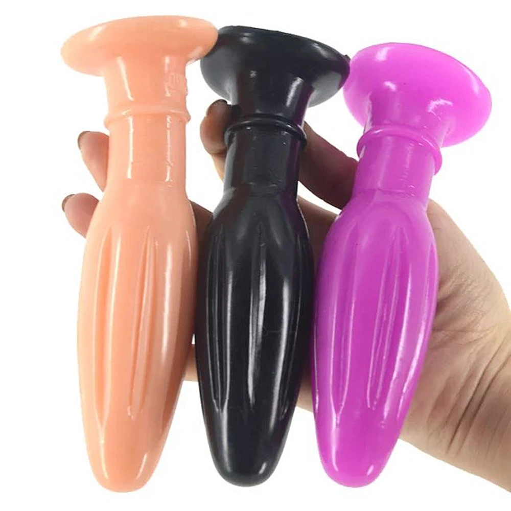 1PC Female Masturbator Lifelike Dildo Toy PVC Anal Plug Butt Expander Anal Dilator Sex Stimulator Purple