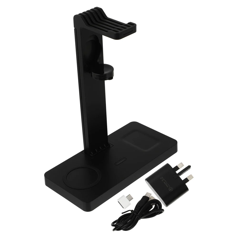 1 Set Mobile Phone Charging Shelf  Wireless Charger Rack Earphone Charging Rack(UK Plug)