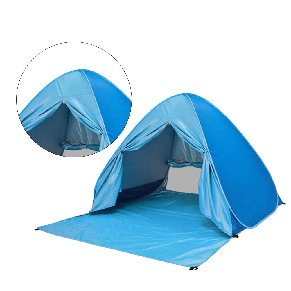 1PC Beach Tent Automatic Sunshade Tent 2 Second Open Beach Tent Avoid Building Beach Tent Portable Outdoor Camping Tent for Beach Party Camping Blue with Curtain Style