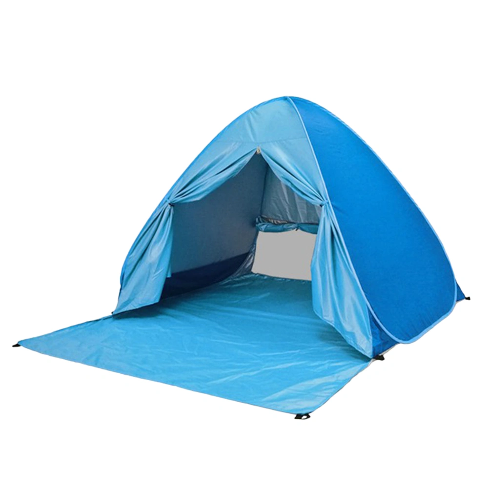 1PC Beach Tent Automatic Sunshade Tent 2 Second Open Beach Tent Avoid Building Beach Tent Portable Outdoor Camping Tent for Beach Party Camping Blue with Curtain Style