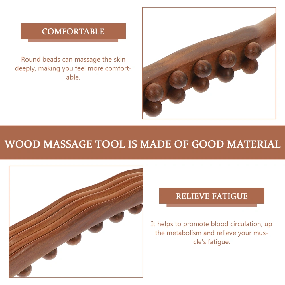 Wood Massage Tool Gua Sha Massage Tool Whole Body Massage Stick Round Beads Massage Stick