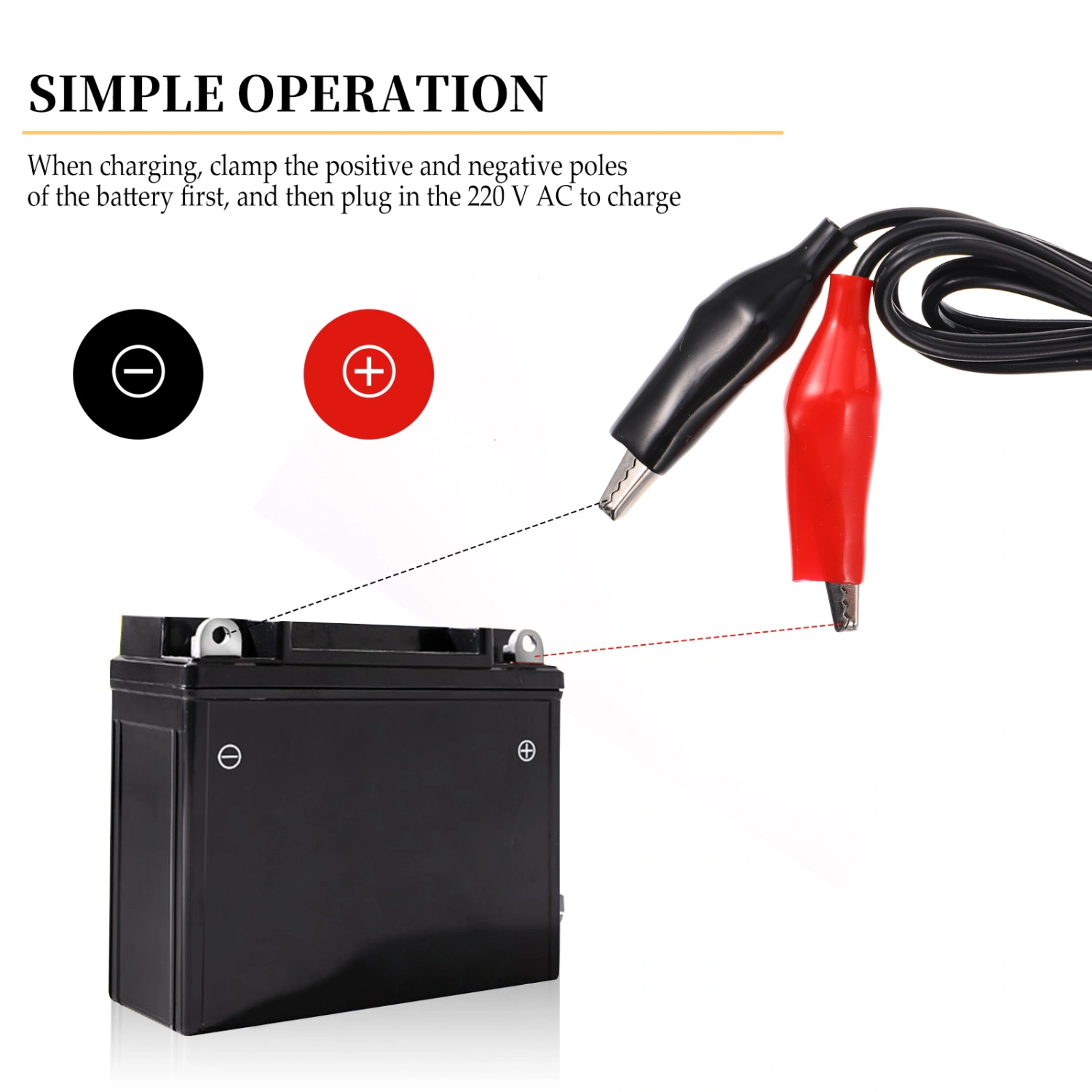 1Pc 12V Battery Charger Motorcycle Battery Charger Charging Device (EU Plug)