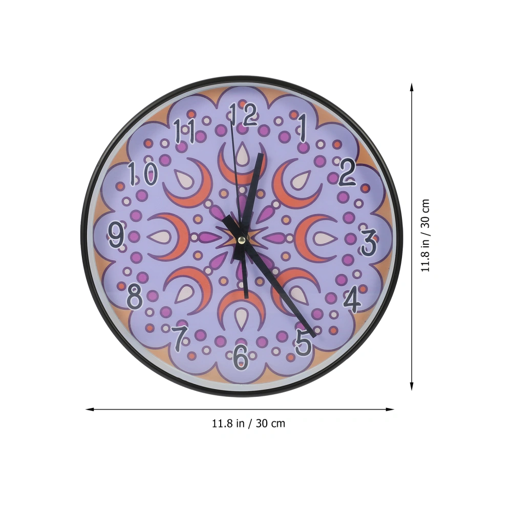 Mandala Pattern Hanging Clock Decor Living Room Mute Wall Wall-mounted Decor