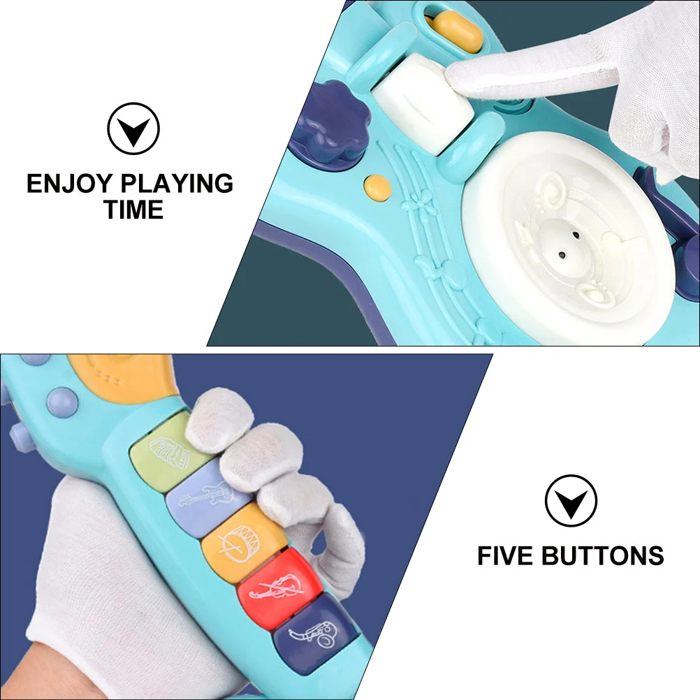 1Pc Children Electric Plaything Musical Instruments Guitar Plaything (Sky-blue)