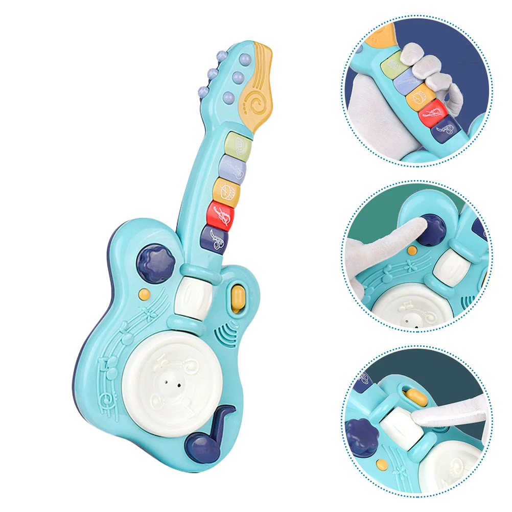 1Pc Children Electric Plaything Musical Instruments Guitar Plaything (Sky-blue)