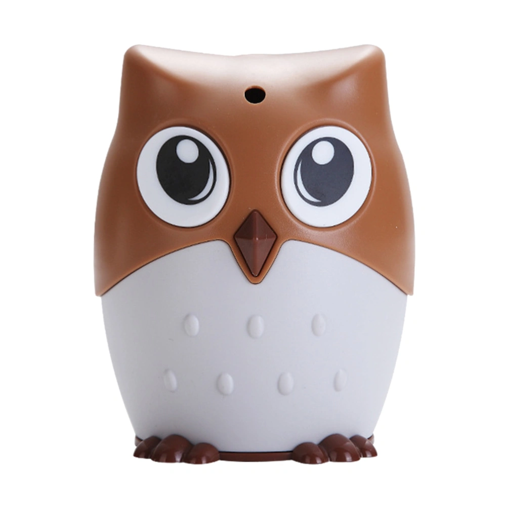 Automatic Toothpick Box Owl Shape Plastic Cartoon Pressed Toothpick Jar Holder (Orange)