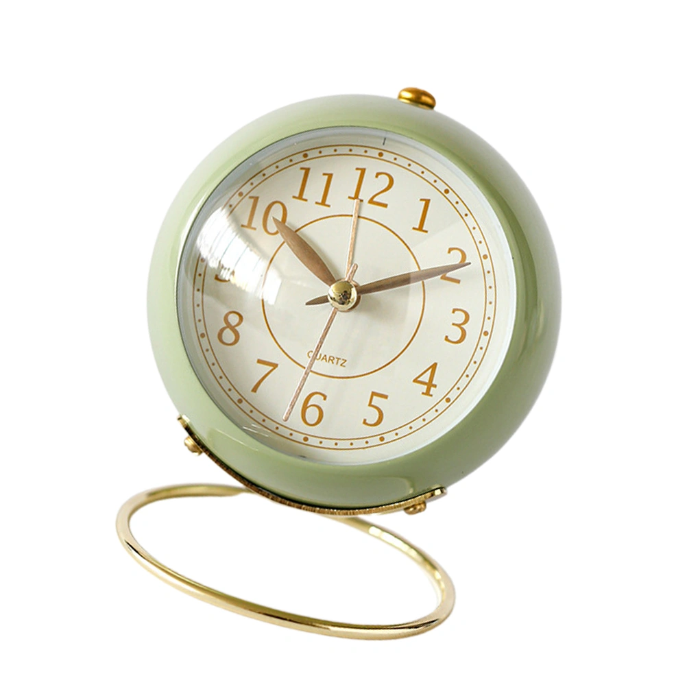 Creative Alarm Clock Bedside Desk Clock Luminous Table Clock Home Decoration without Battery Green