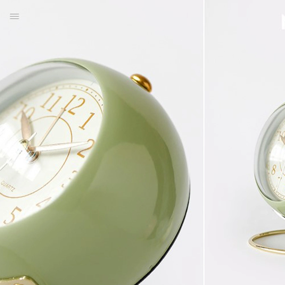 Creative Alarm Clock Bedside Desk Clock Luminous Table Clock Home Decoration without Battery Green