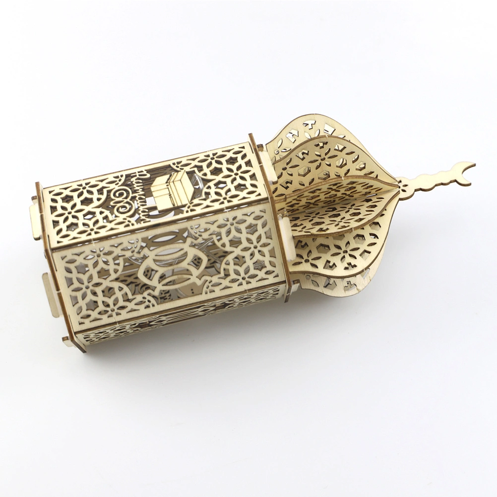 Ramadan Mubarak Mahal Atmosphere Light Wooden Decorative Lamp Eid Night Light for Party Festival (Style 3)