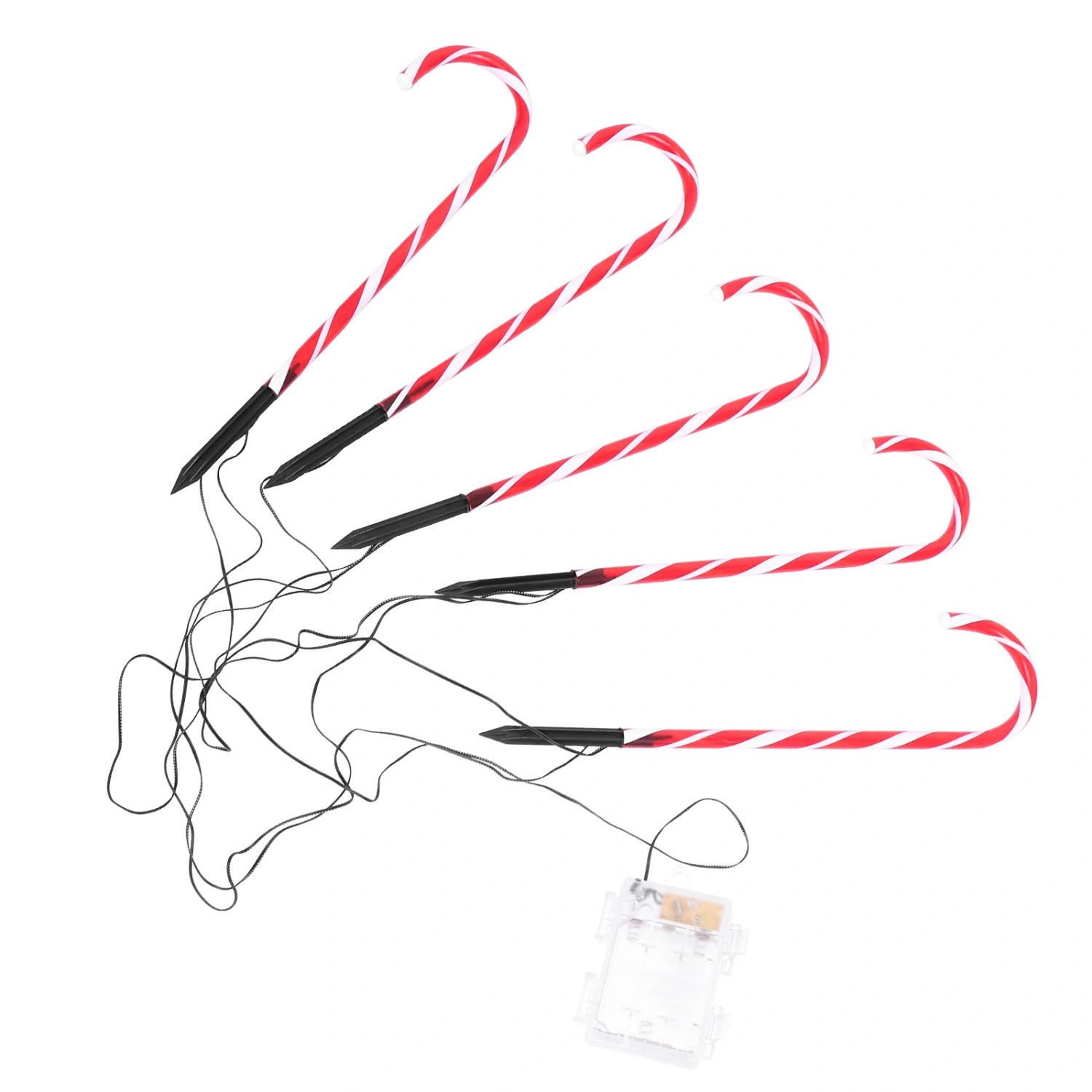 1pc Christmas Yard Decorative Crutch Shape Light Christmas Candy Cane Light Red