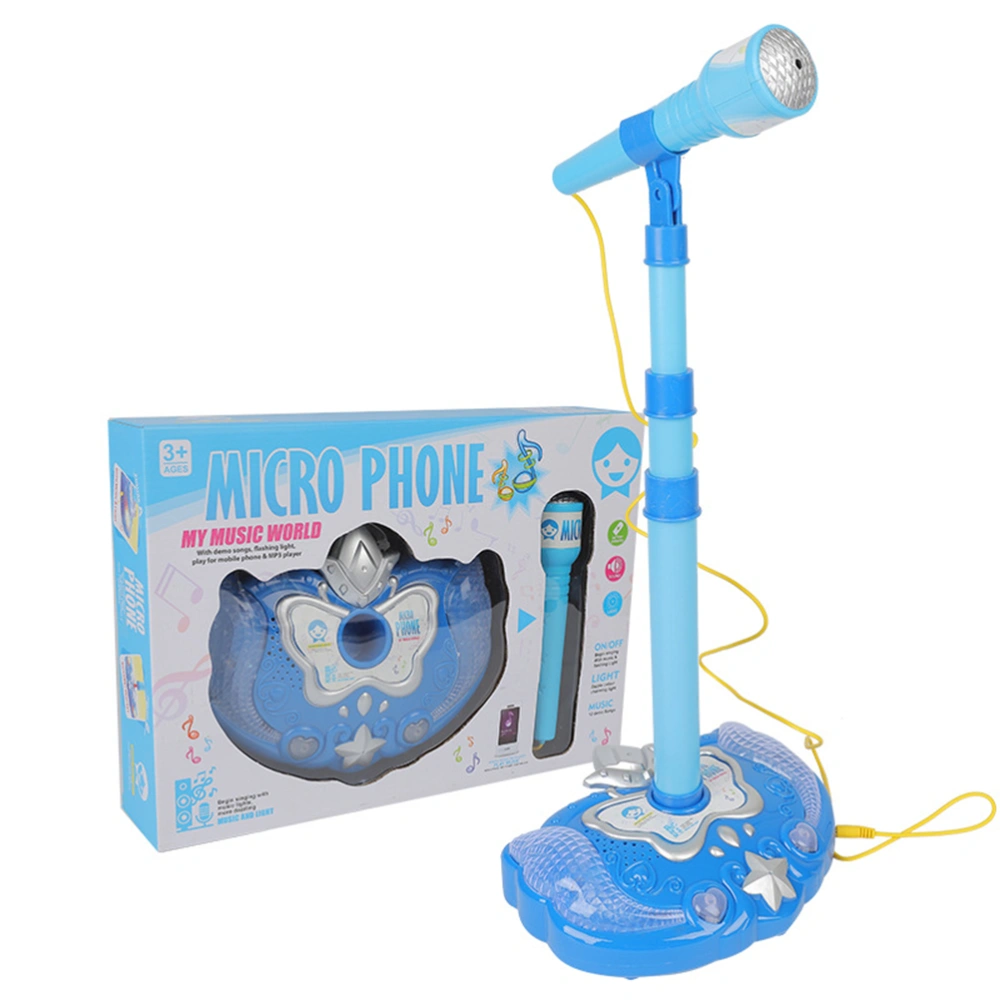 Kid Microphone Toy Early Educational Karaoke Toy Singing Toy for for Girl Boy (Blue, Without Battery)