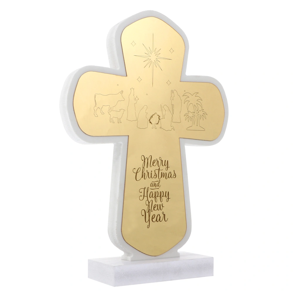 1Pc  Xmas Cross Light Christmas LED Light Luminous Night Light(Without battery)