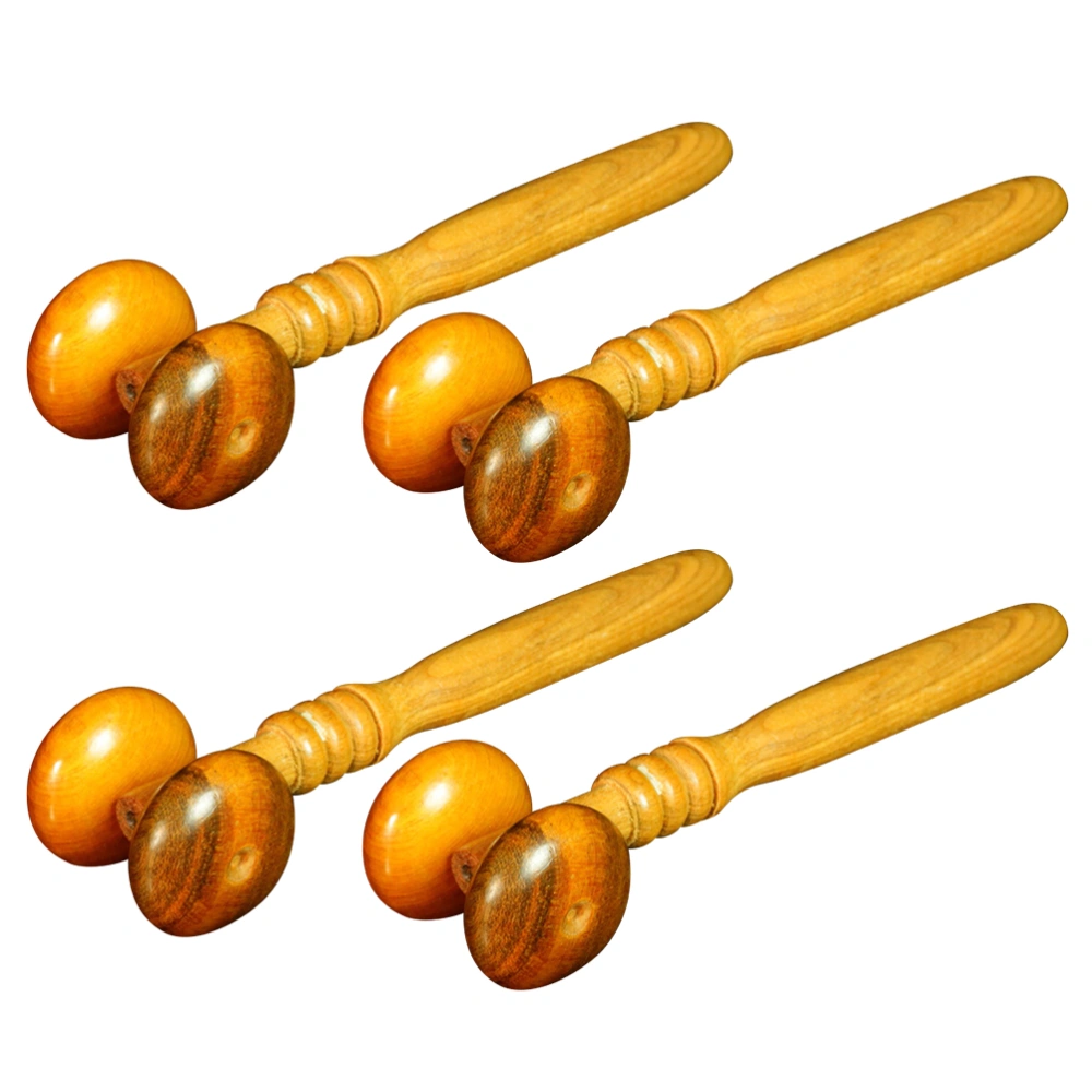 4pcs Wooden Massage Roller Beauty Nose Massage Stick Pratical Relax Massaging Wheel Beauty Roller for Man Woman