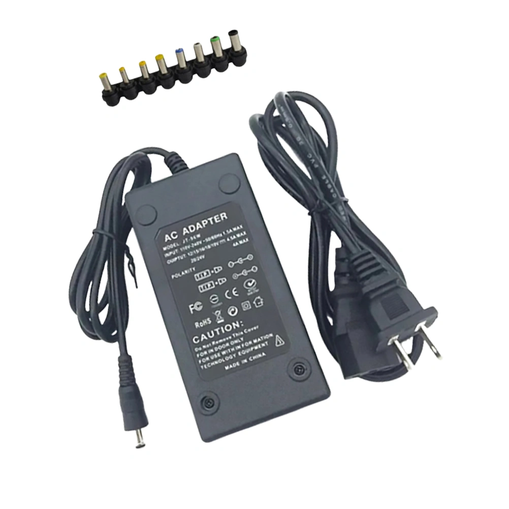 10pcs 96W Multi-Function Notebook Charger 12V-24V Adjustable 96W Universal Notebook Power Adapter (1 Main Body, 8 Adaptor Heads, Original European Standard)