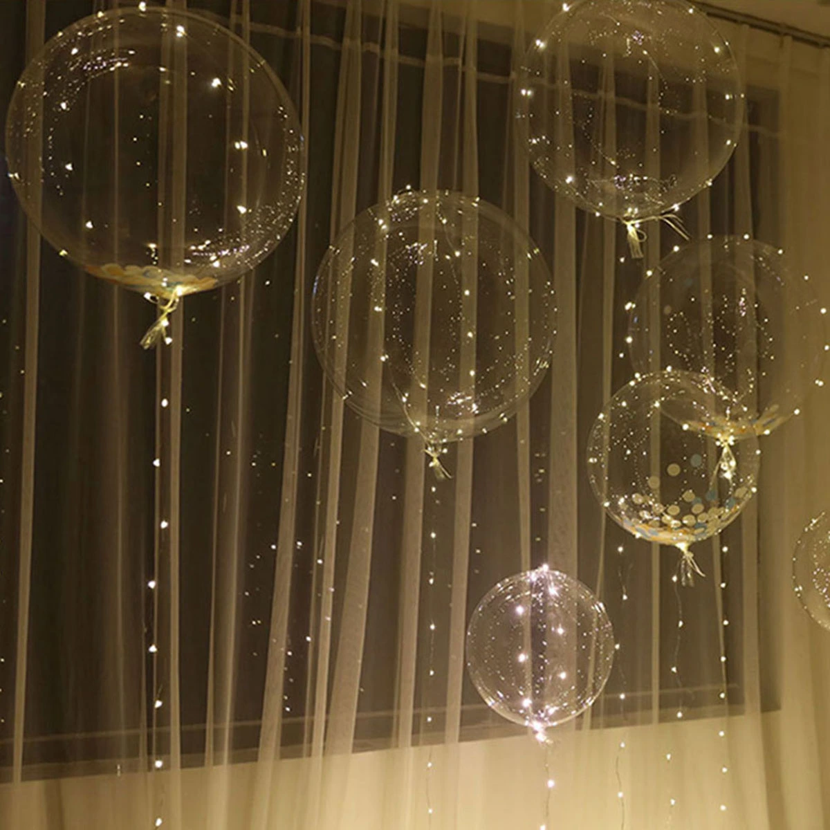 3 Sets Unique Light up Balloons Fashion LED Glowing Balloons Battery Operated Colorful Balloons Wedding Birthday Party Decoration Favors with 3 Meters Light Line (Without Batteries, Warm White Light)