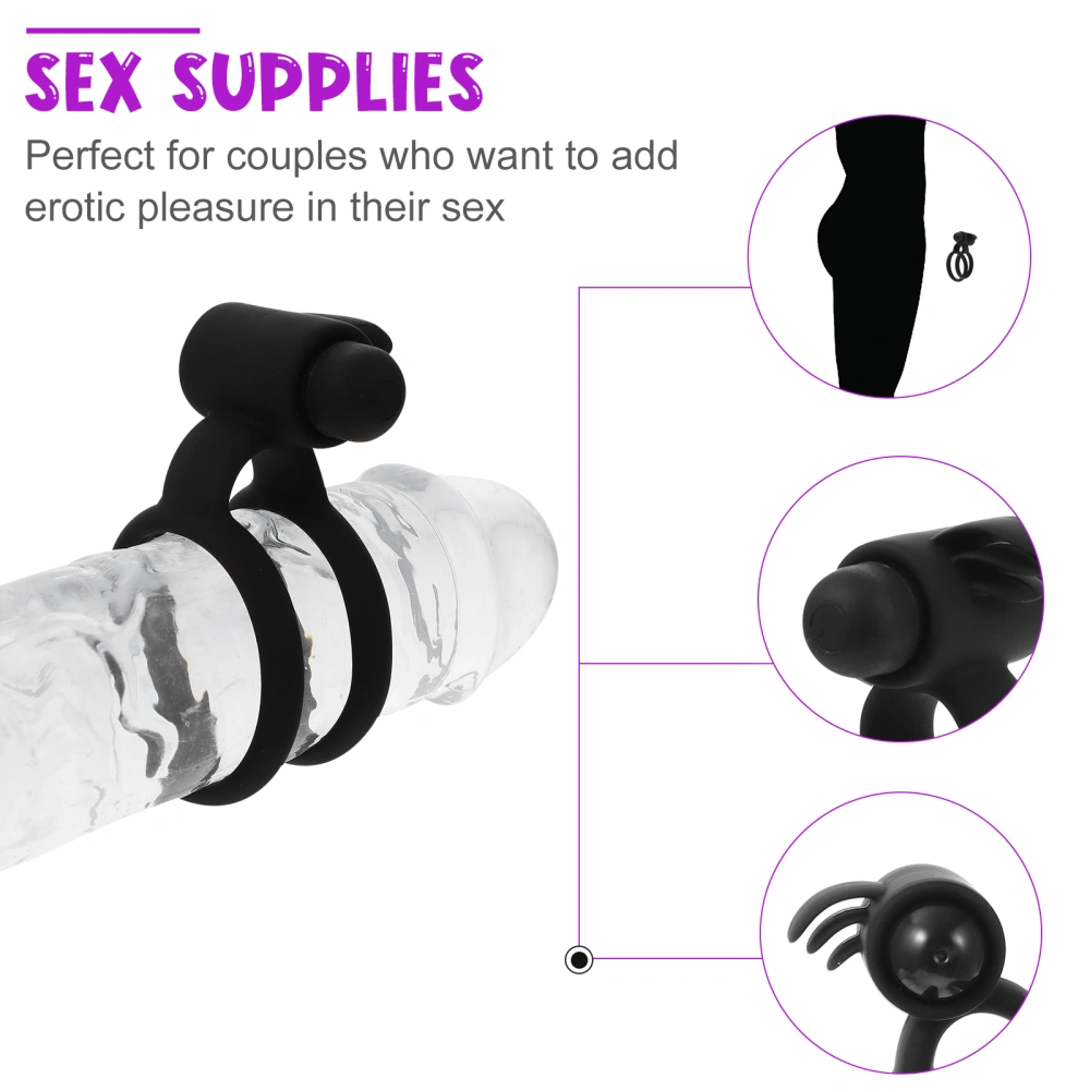 Vibrating Penis Dual Penis Ring Vibrator Testicles Stimulator Adult Male Sex Toy