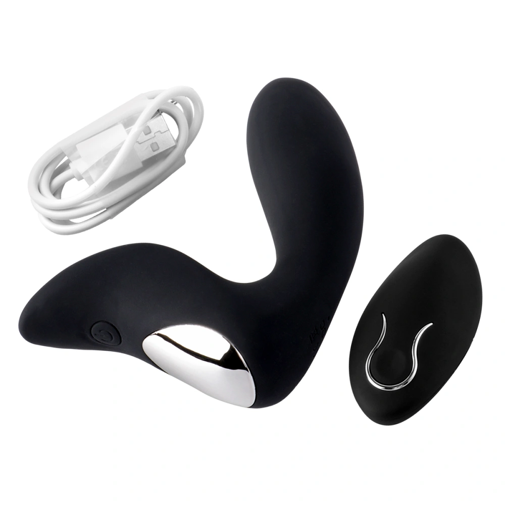 Anal Plug Prostatic Massager Anal Vibrator Butt Plug Sex Stimulator (Black)