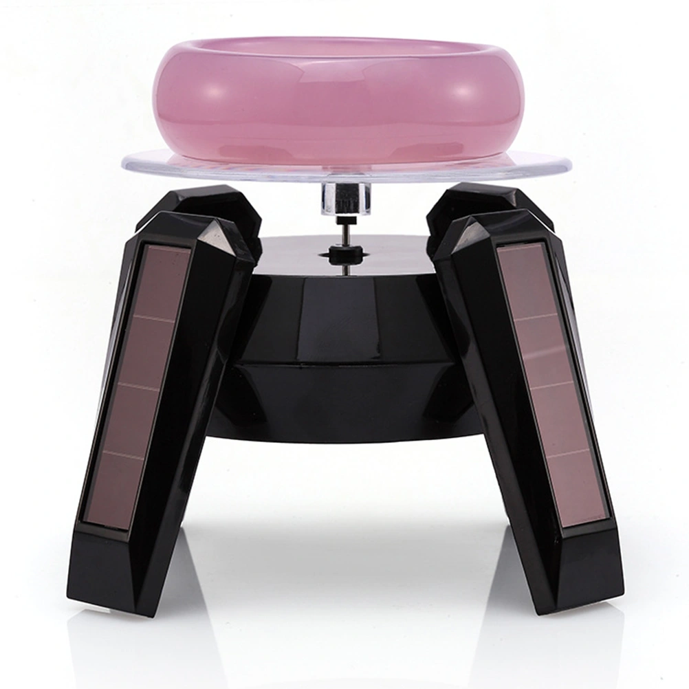 Solar Powered Display Stand Turntable Display Stand Rotating Table Jewelry Stand No Battery Included(Random Color)