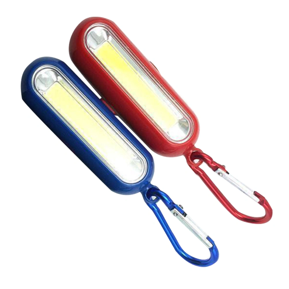 2PCS Key Chain Flashlight Hard Light Keyring Torch Outdoor Emergency Illuminating Lamp Portable Mountaineering Buckle Camping Lamp for Outdoor Use Without Battery Red+Blue