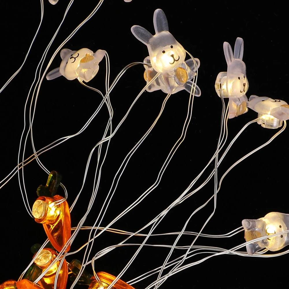 1 Set Rabbit Carrot Shape Fairy Light Party Decorative String Light Easter Light