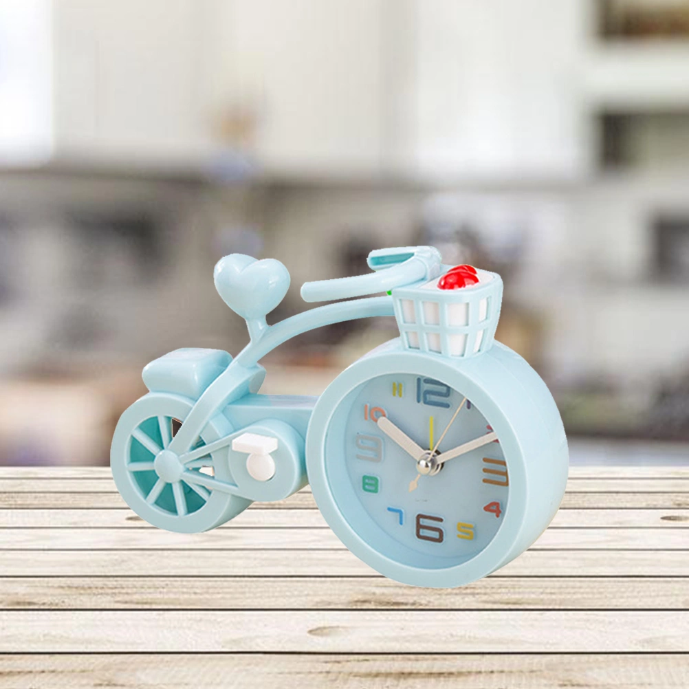 Creative Alarm Clock Model Design Unique Gift for Bike Lovers Kids without Battery (Blue)