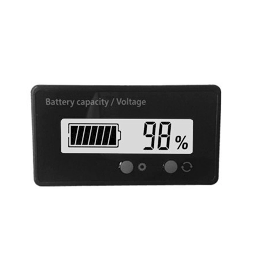 12V/24V/36V/48V Lead-acid Battery and Lithium Battery Capacity Tester Voltage Meter LCD Monitor (White)